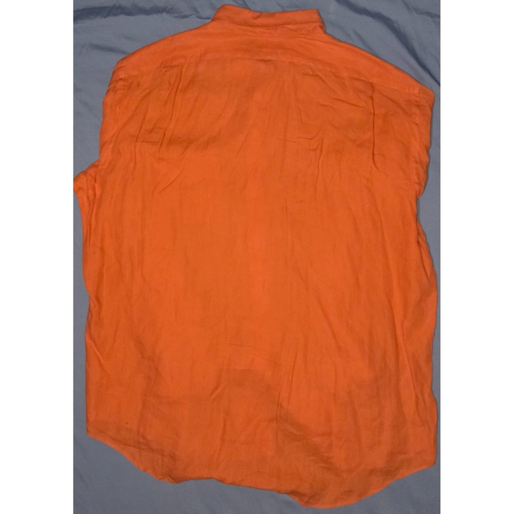 Vintage‎ Polo Ralph Lauren Lowell Sport Linen Button Up Shirt Mens XL Orange - Picture 5 of 8